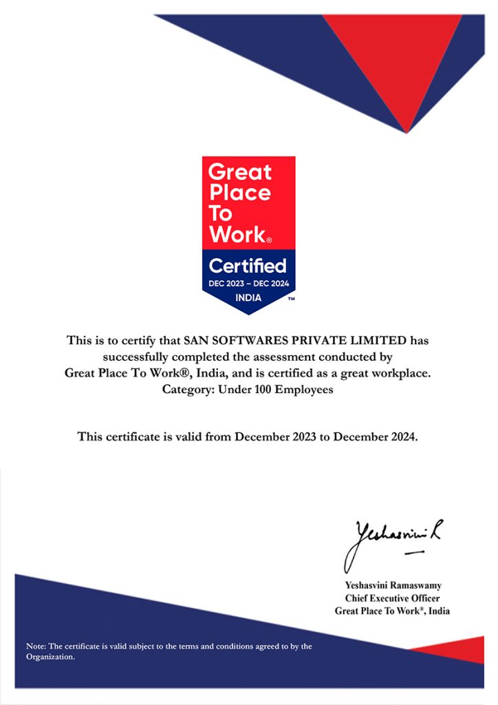 Great Place to Work certificate
