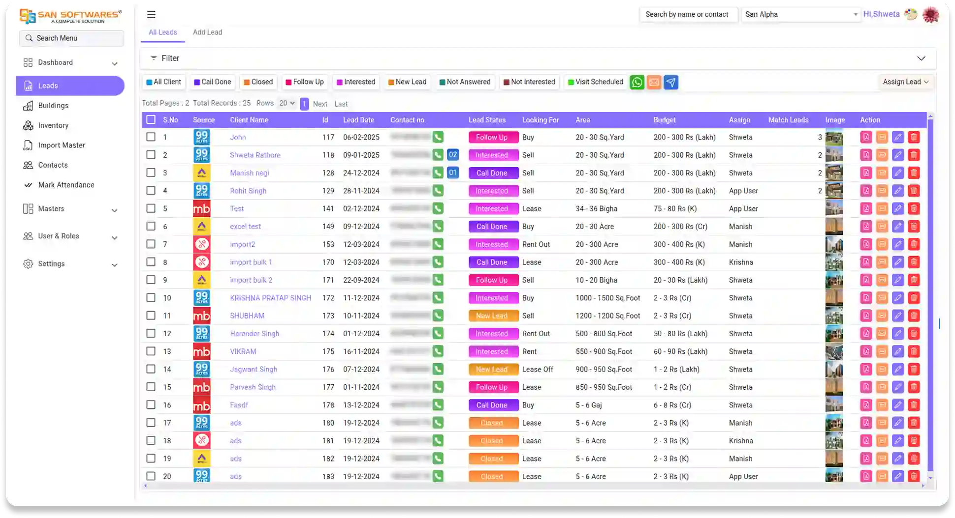 Lead Dashboard for Real Estate