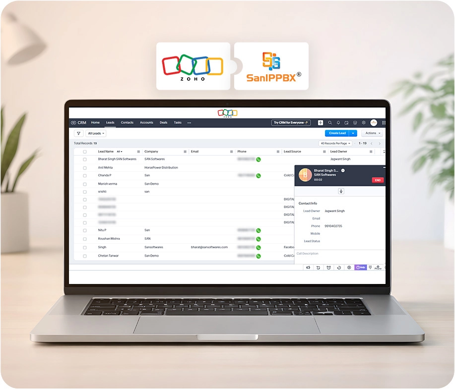 Zoho Phone Integration with IPPBX System